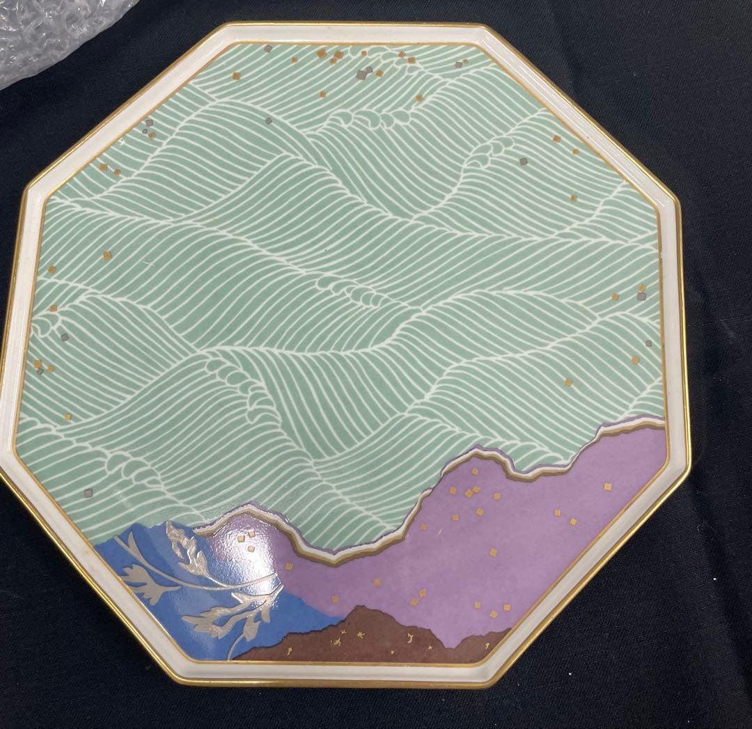 ナルミ ボーンチャイナ 八角皿 10枚セット J.KATANO 金彩