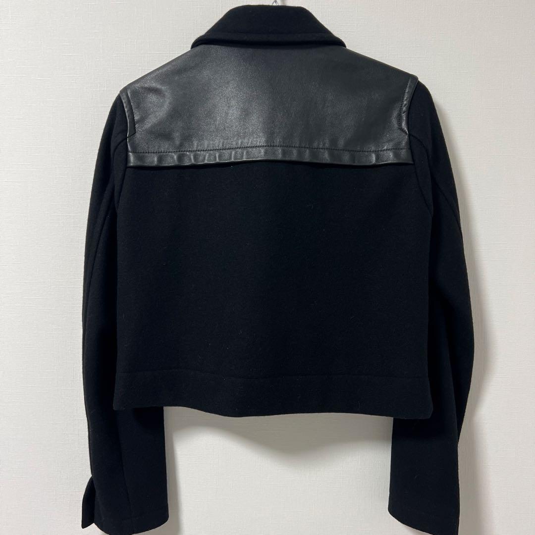 LIMI feu ヨウジヤマモト黒 ウール レザー ダッフルコート