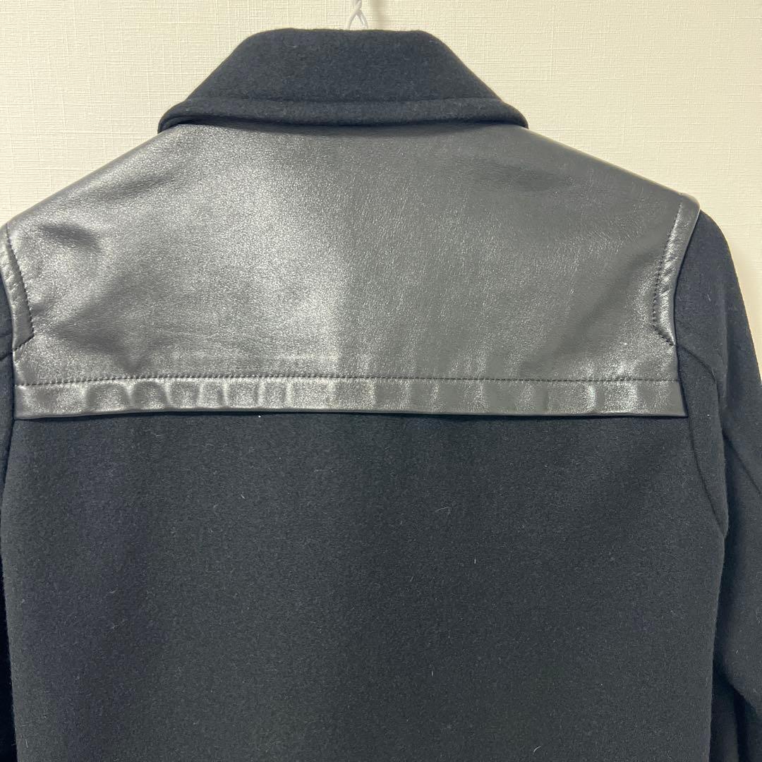 LIMI feu ヨウジヤマモト黒 ウール レザー ダッフルコート