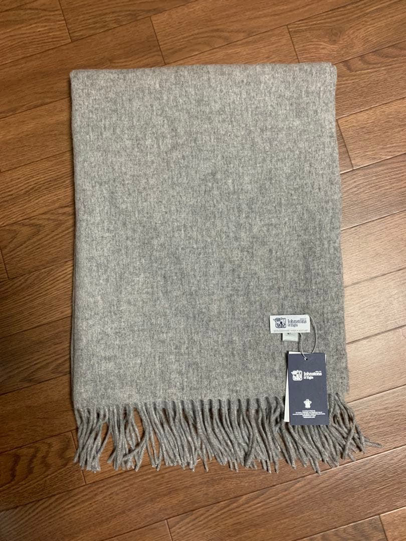m*a様 大判ジョンストンズ カシミヤ 100%マフラー ストール グレー