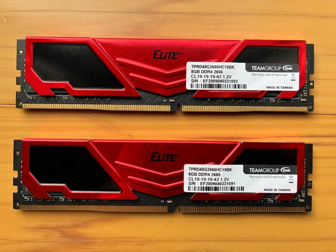 TEAMGROUP DDR4 16GB（8GB×2枚） メモリ