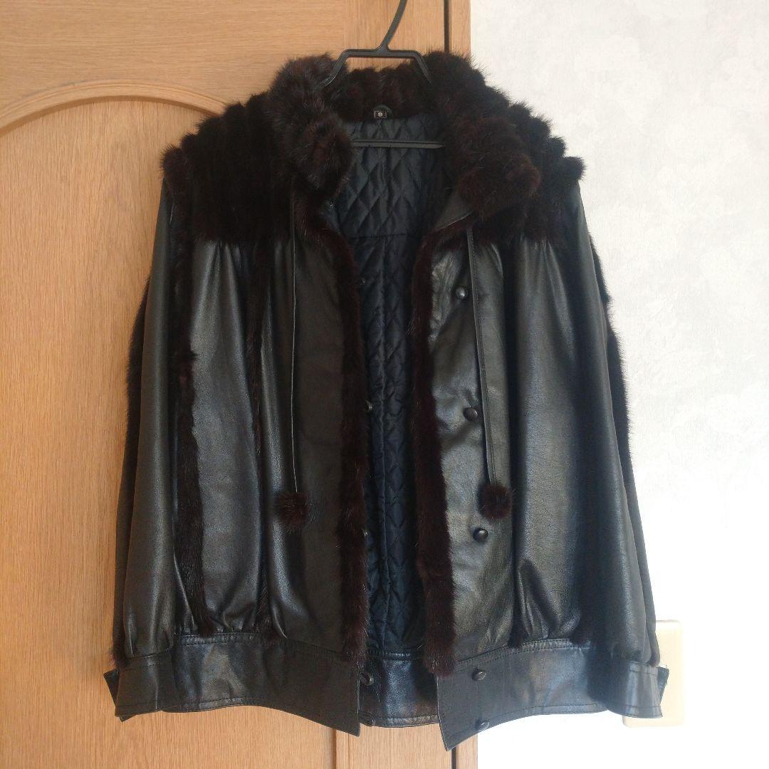 購入価格１０万レザー・ファー付きジャケット昭和レトロ