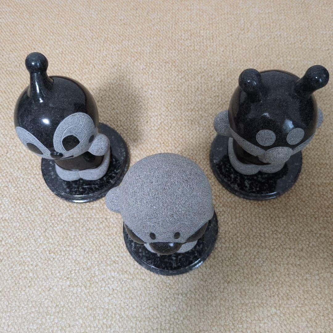 TAKAO 御影石 アンパンマン バイキンマン ドキンちゃん 3体セット