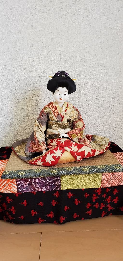 祖母の作った手作り『お福さん』和　福を呼ぶ日本人形　飾り置物　japan