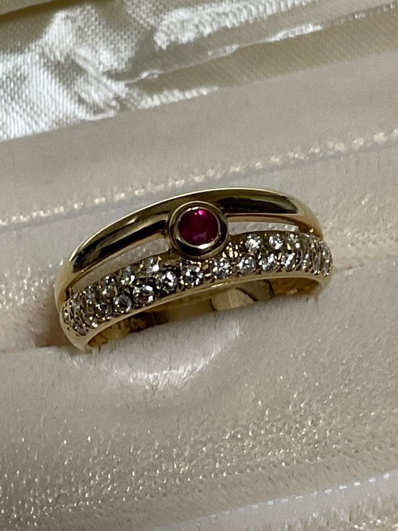 k18ミキモト・ルビーダイヤモンドリング