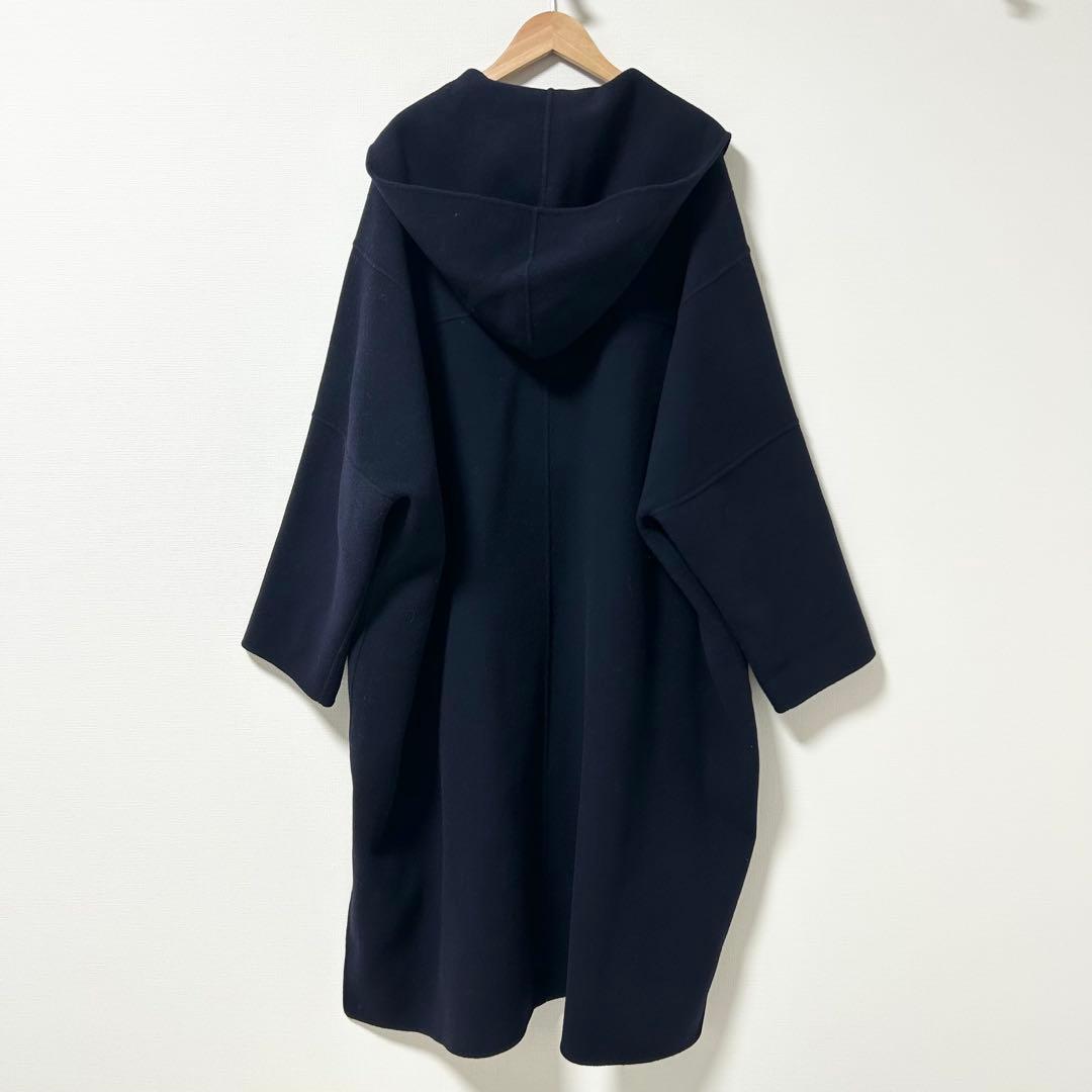 ルシェルブルー　フードオーバーコート　ネイビー