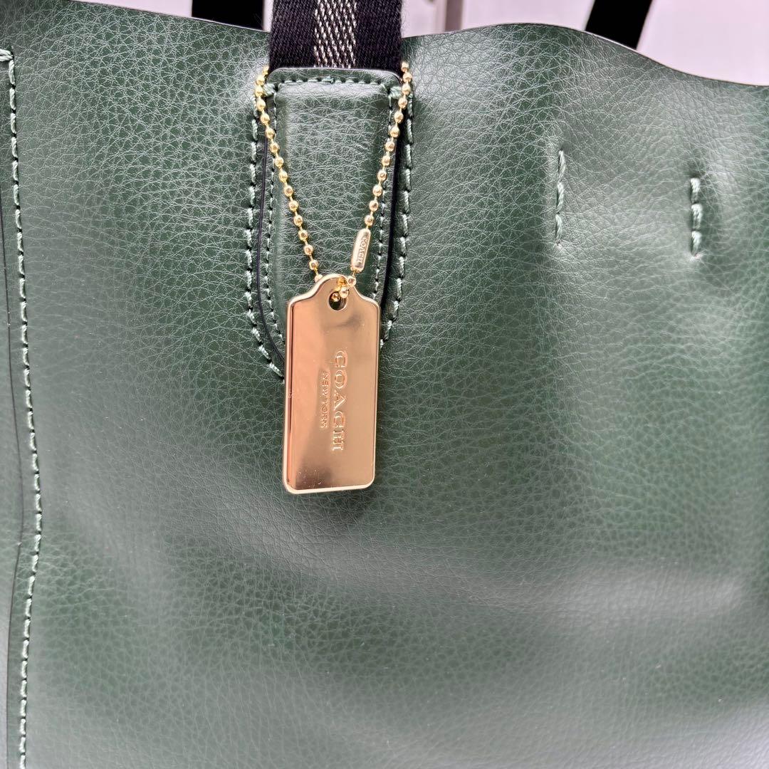 極美品✨COACH コーチ ダービー トートバッグ　レザー 大容量 グリーン