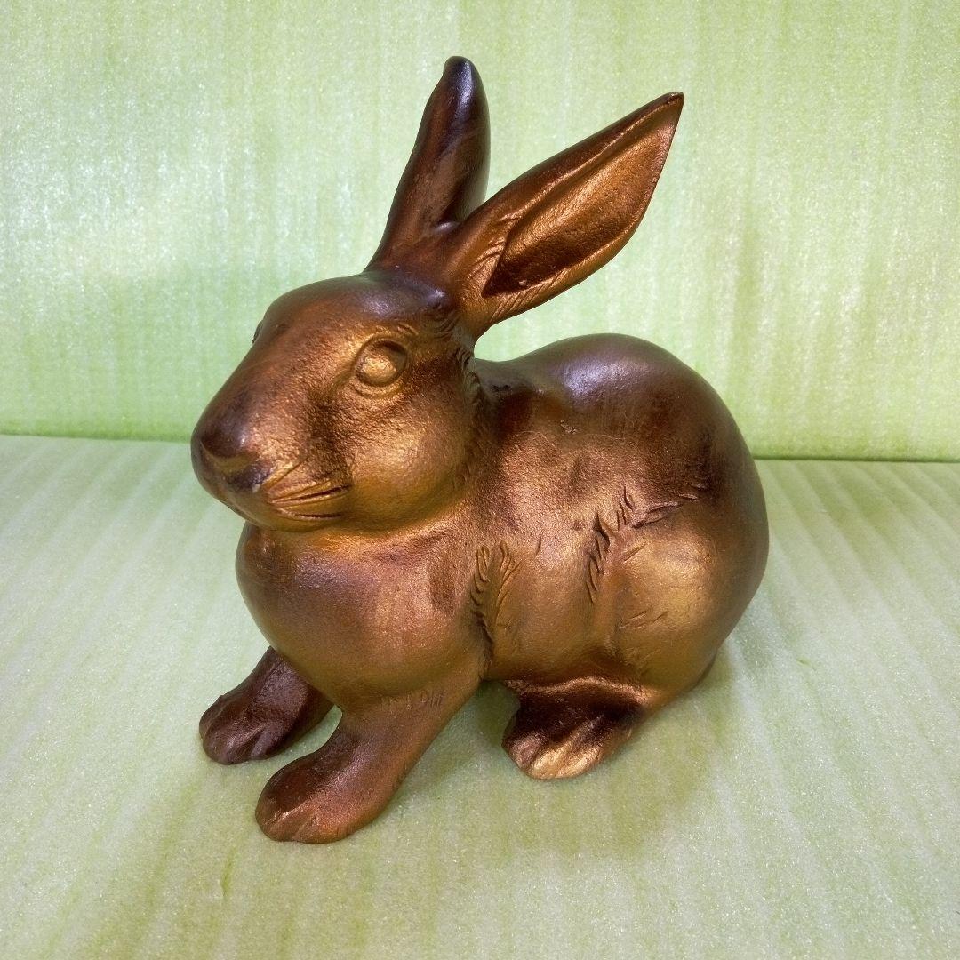 うさぎ　ラビット　rabbit　金属製　置物　リアル　インテリア　オブジェ　重い