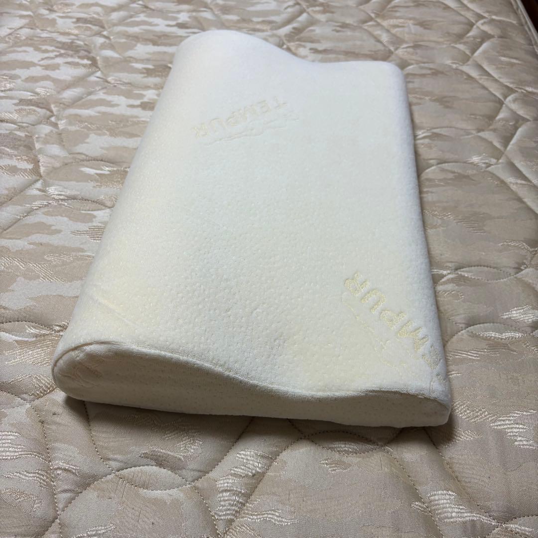 テンピュール　オリジナルピロー　Sサイズ　グレー色ピローケース付き　低反発