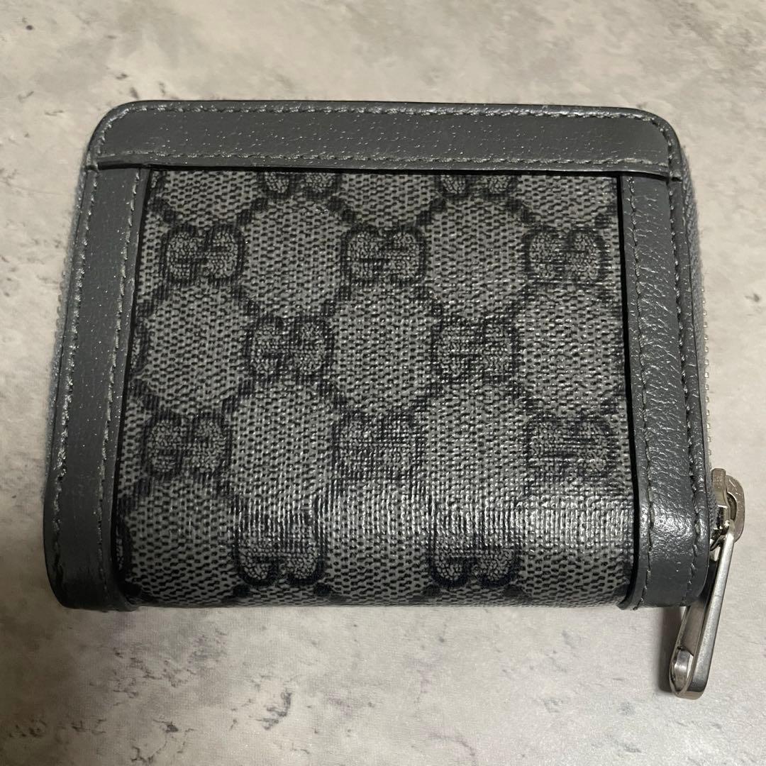 GUCCI GGモノグラム 二つ折り財布 グレー