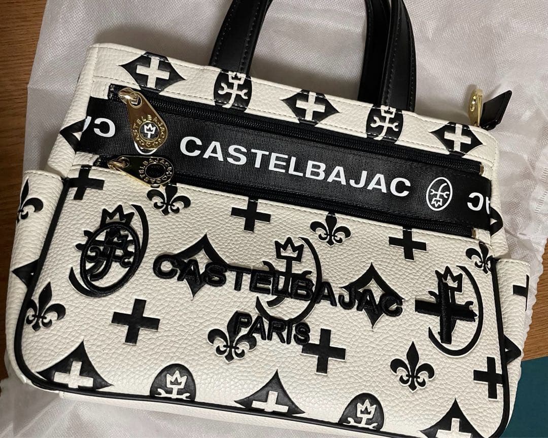 CASTELBAJAC トートバッグ ホワイト/ブラック