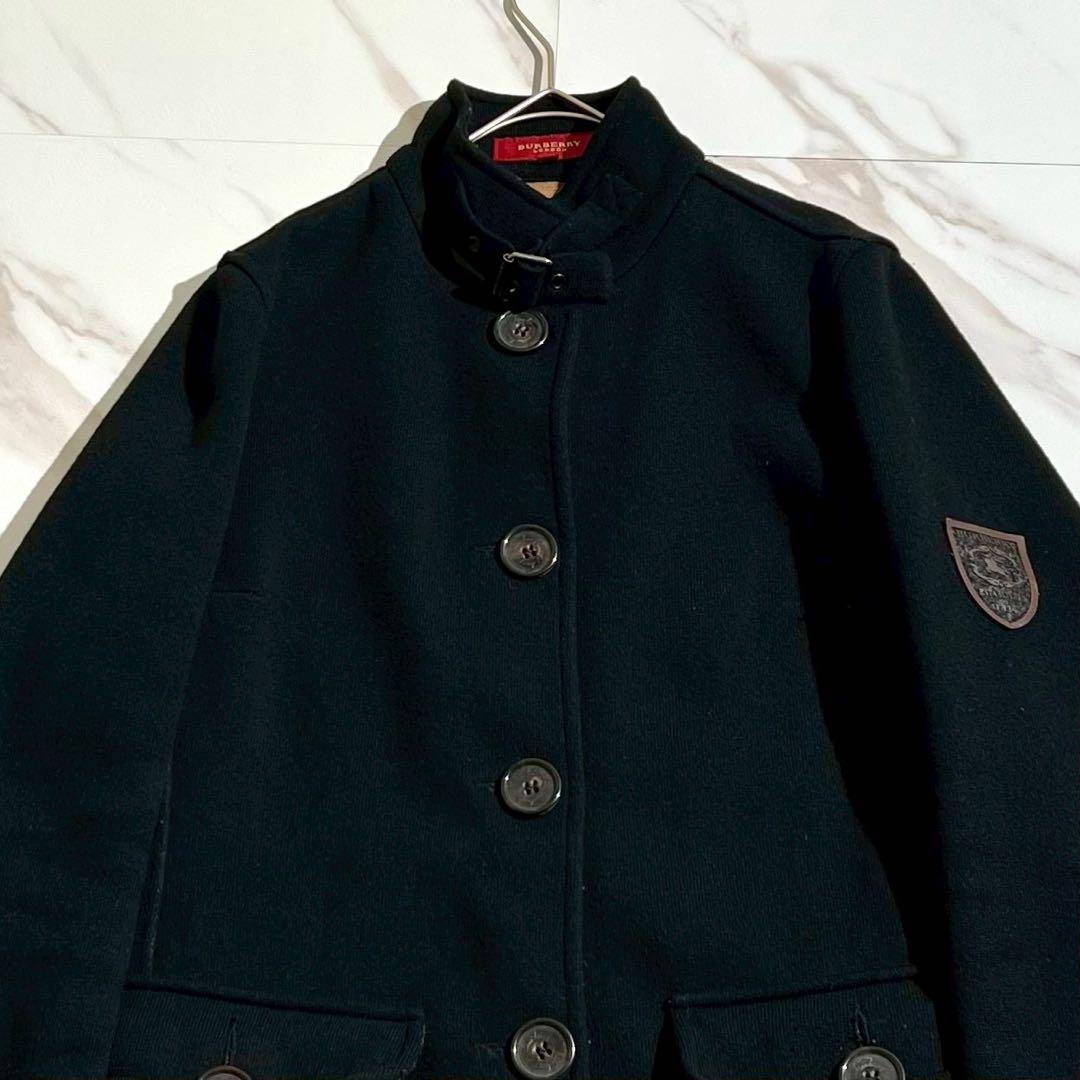 【美品/M】バーバリーロンドン ステンカラーコート ロング丈 メガチェック 黒