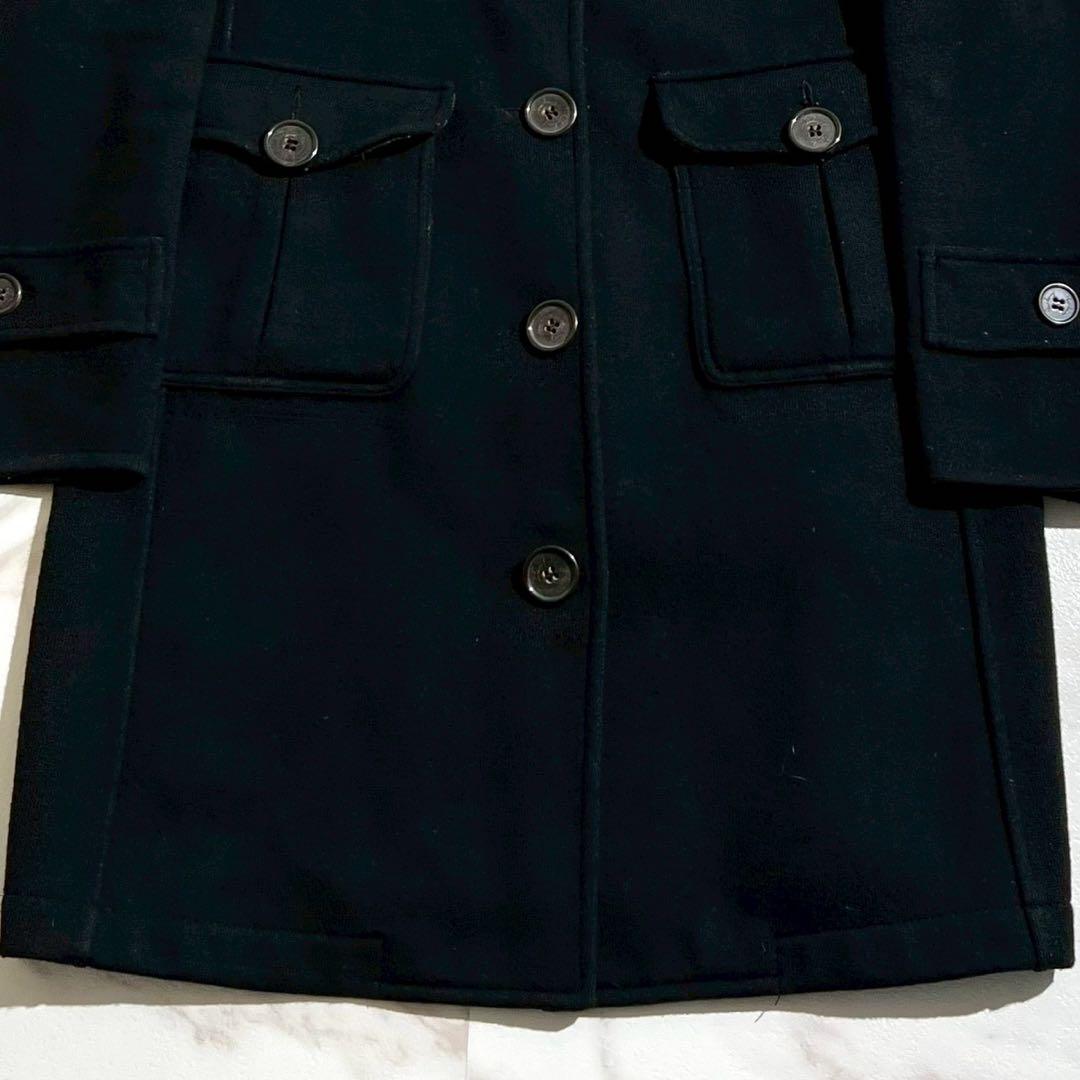 【美品/M】バーバリーロンドン ステンカラーコート ロング丈 メガチェック 黒