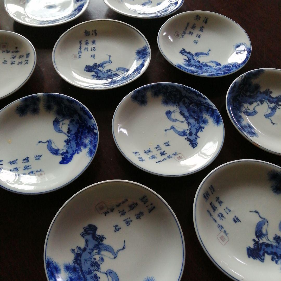 瀬戸焼　青華園製中皿　10枚　15cm　明治～大正期