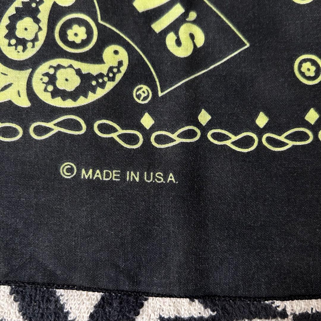 激レア 70s 80s リーバイス USA製 バンダナ ブラック 黒黄 ミント