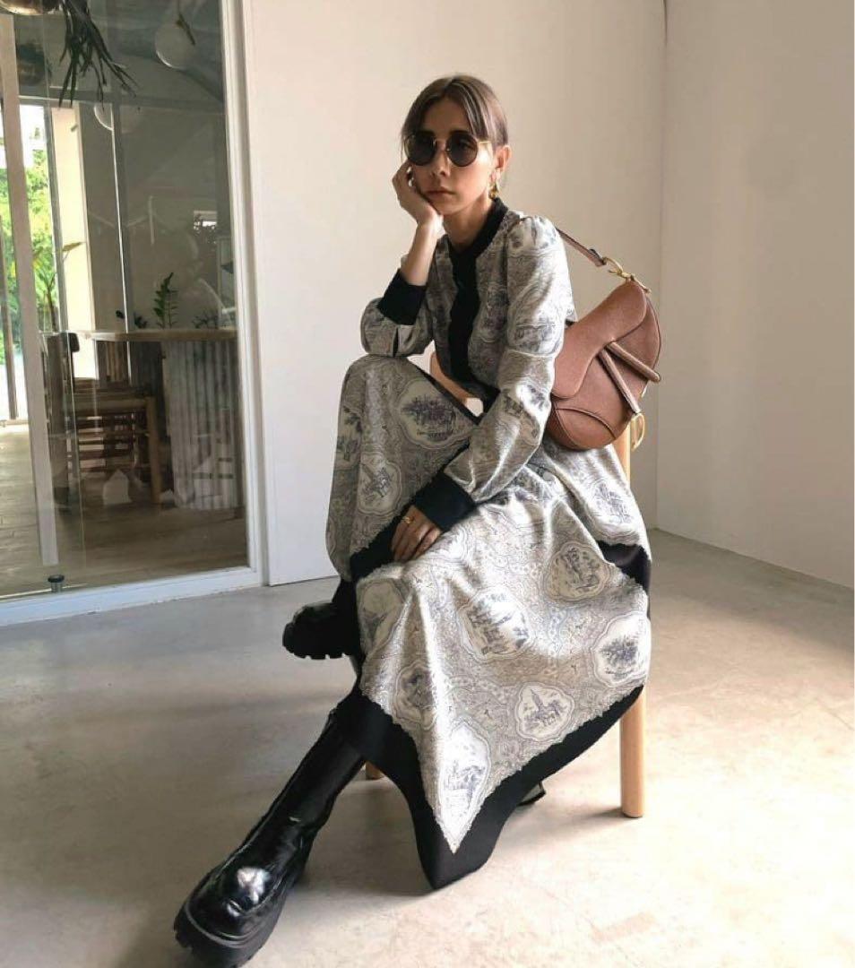 LANDSCAPE SCARF DRESS　ameri vintage