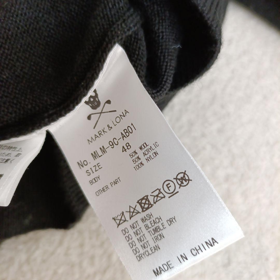 【美品】MARK & LONA スカルプリント セーター　48　Ｌサイズ　黒