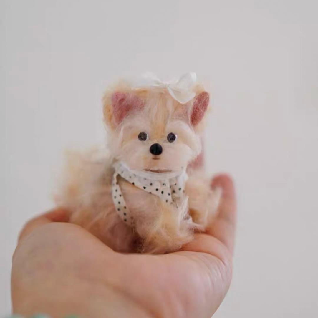 手のひらぬいぐるみ 仔犬 アーティストベア 海外作家様 ハンドメイド ミニチュア