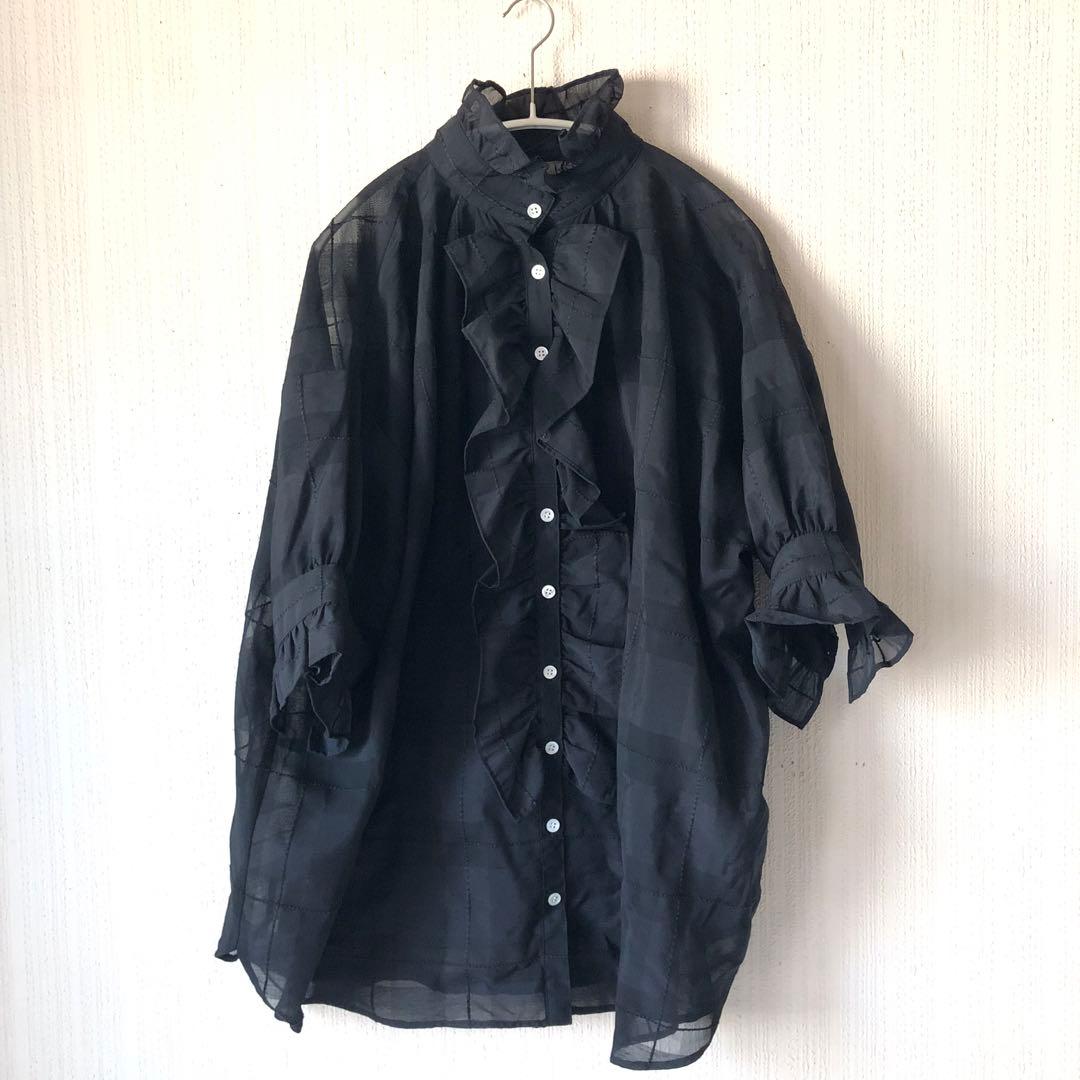 ユナイテッドアローズ別注 ダリア dahl'ia フリルチェックブラウス