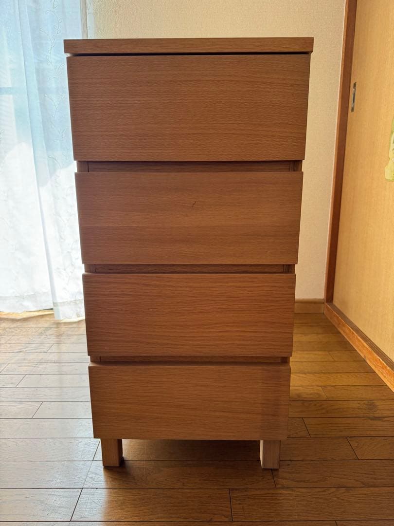 無印良品オーク材4段チェスト