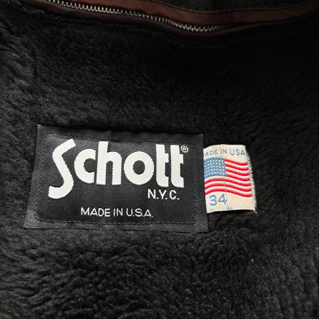 ショット 642 ライダースジャケット ライナー付 USA製 ブラック 34