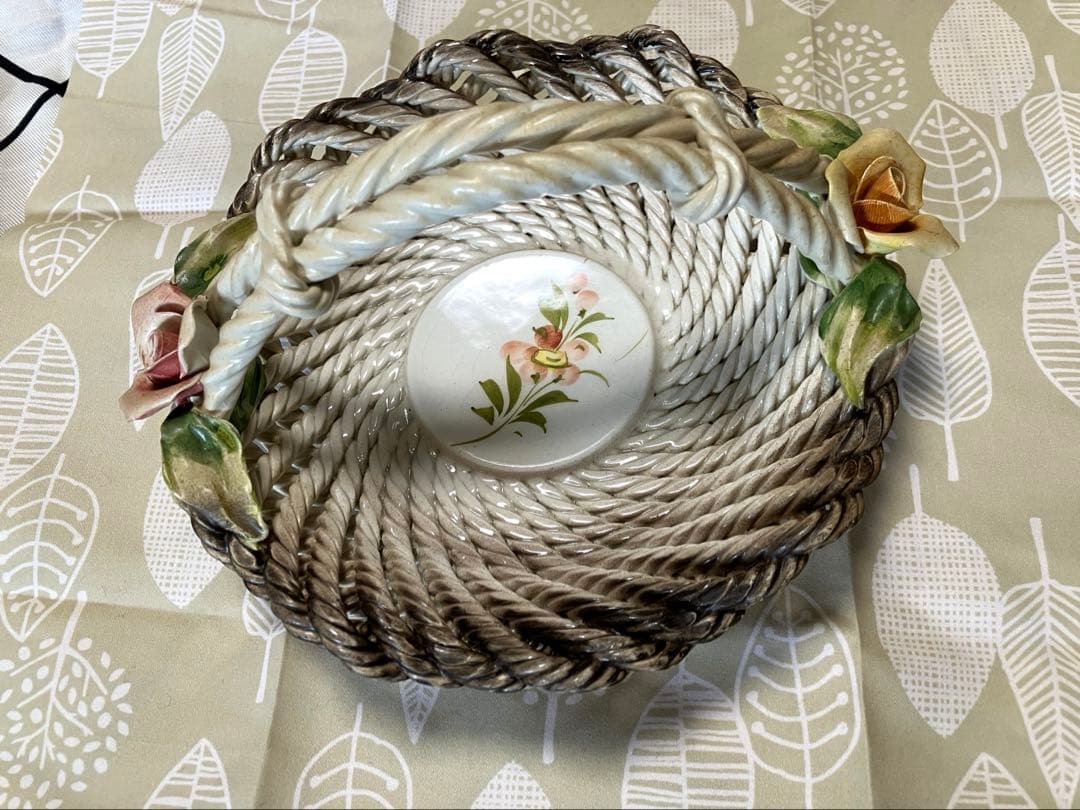 「De Fonte」陶器製 イタリア アンティーク花かご