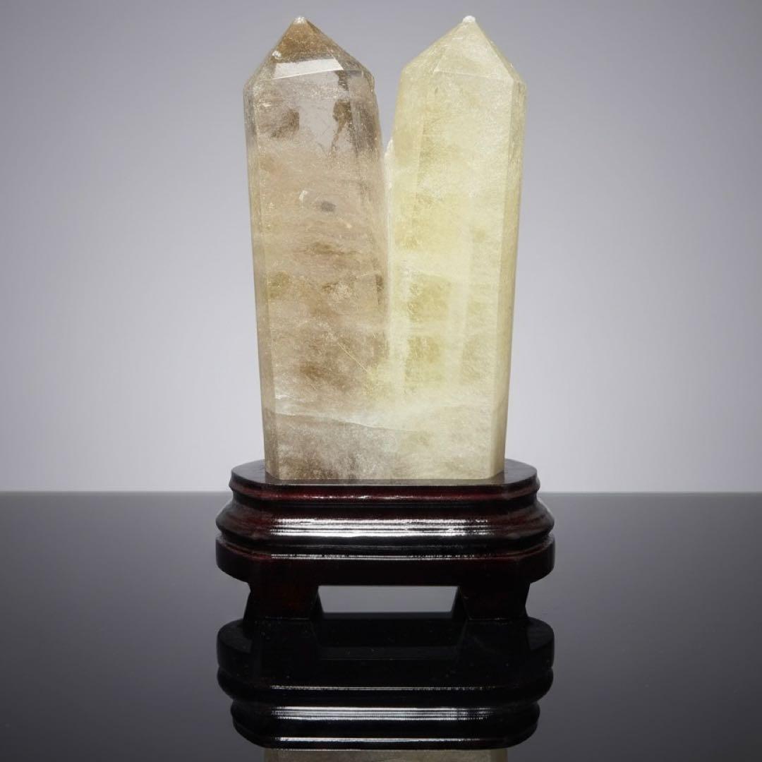 天然石 シトリン アメジストWポイント☘︎ ݁˖.浄化と金運