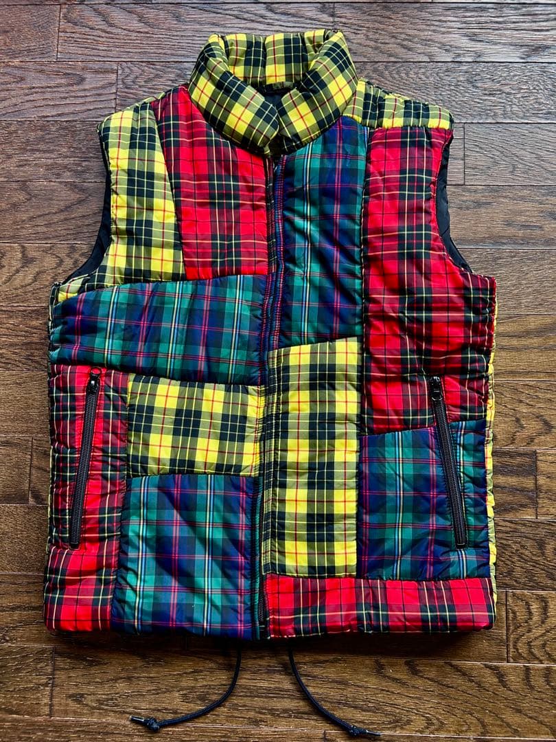 美品COMMEdesGARÇONS コムデギャルソン チェックダウンベストS