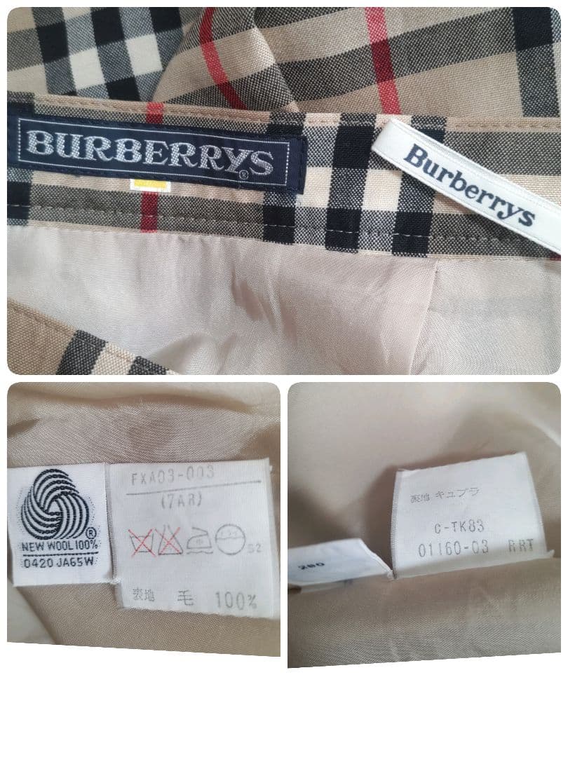BURBERRY　バーバリーズ　ノバチェック　プリーツ　スカート　ウール