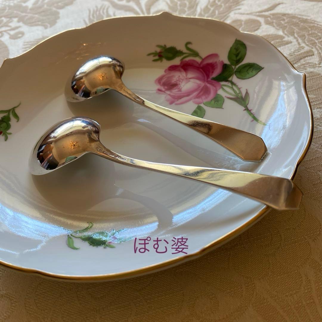 【マイセン／ホワイティング】スープカップ＆ソーサー ２客＋純銀製スプーン ２本