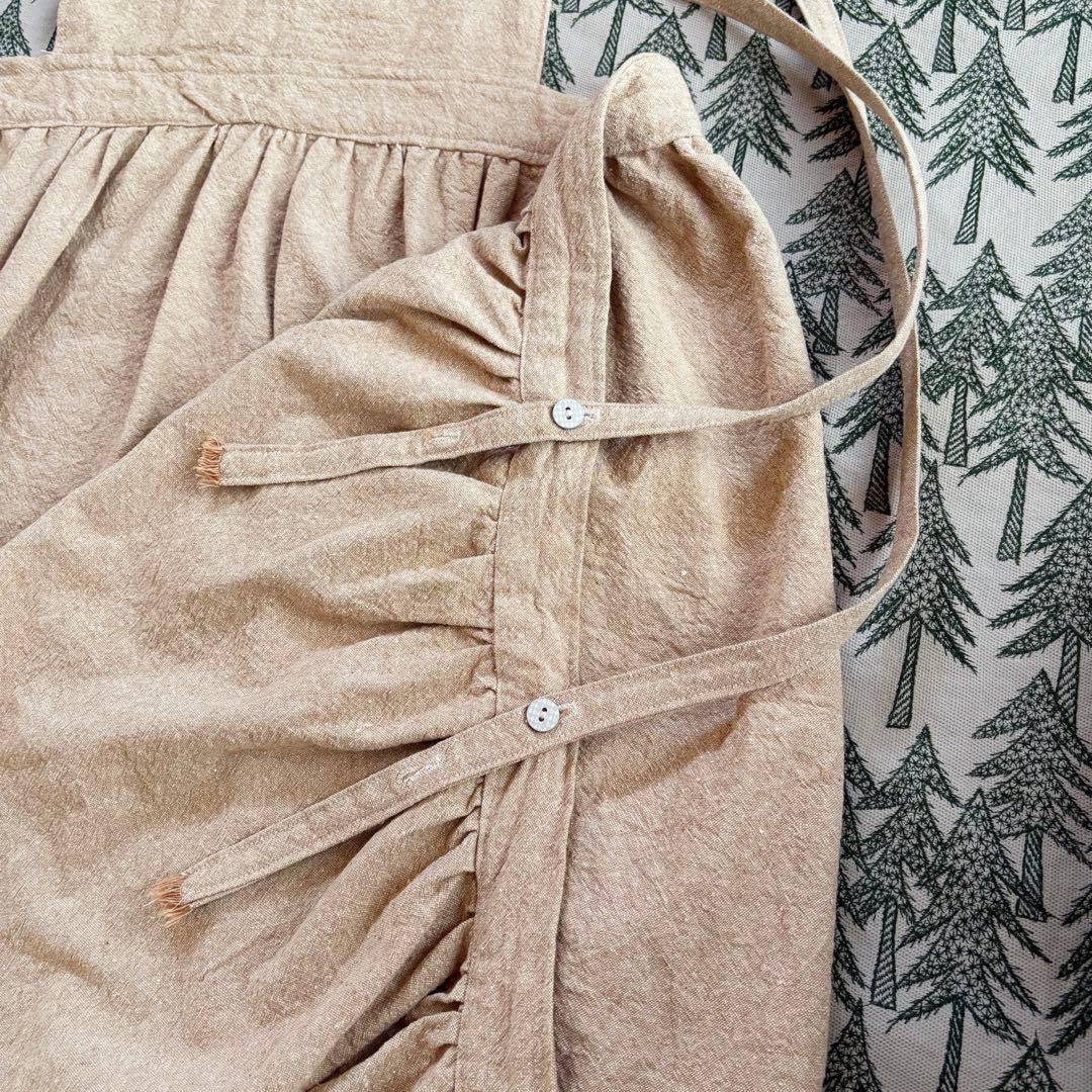 新品未使用　可愛い　ミナペルホネン　エプロンドレス　ジャンバースカート麻綿　素材