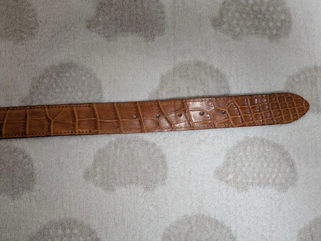 【美品】TES ベルト アリゲーター イタリア製