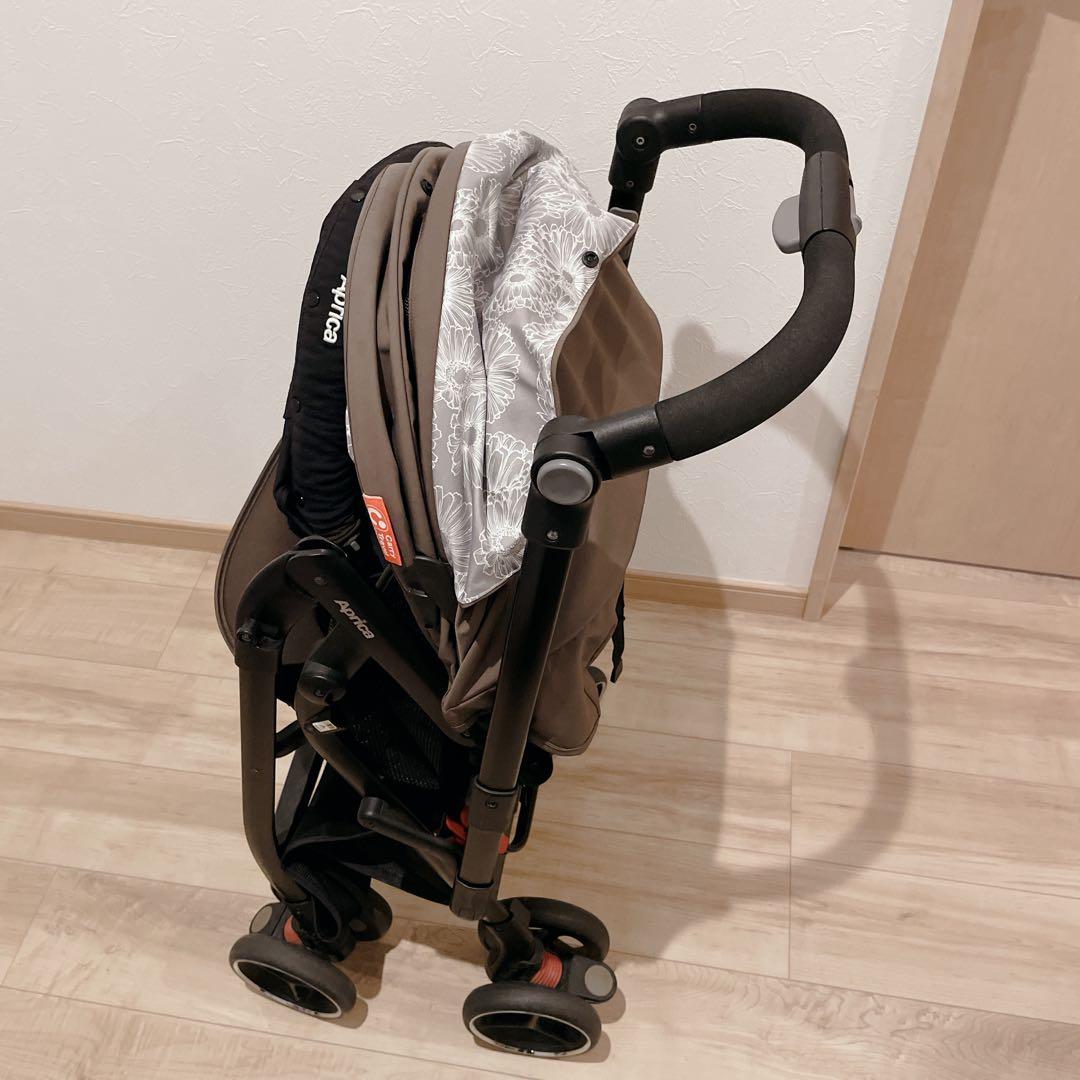 アップリカ オプティア 92784 両対面式 A型ベビーカー ブラウン 花柄