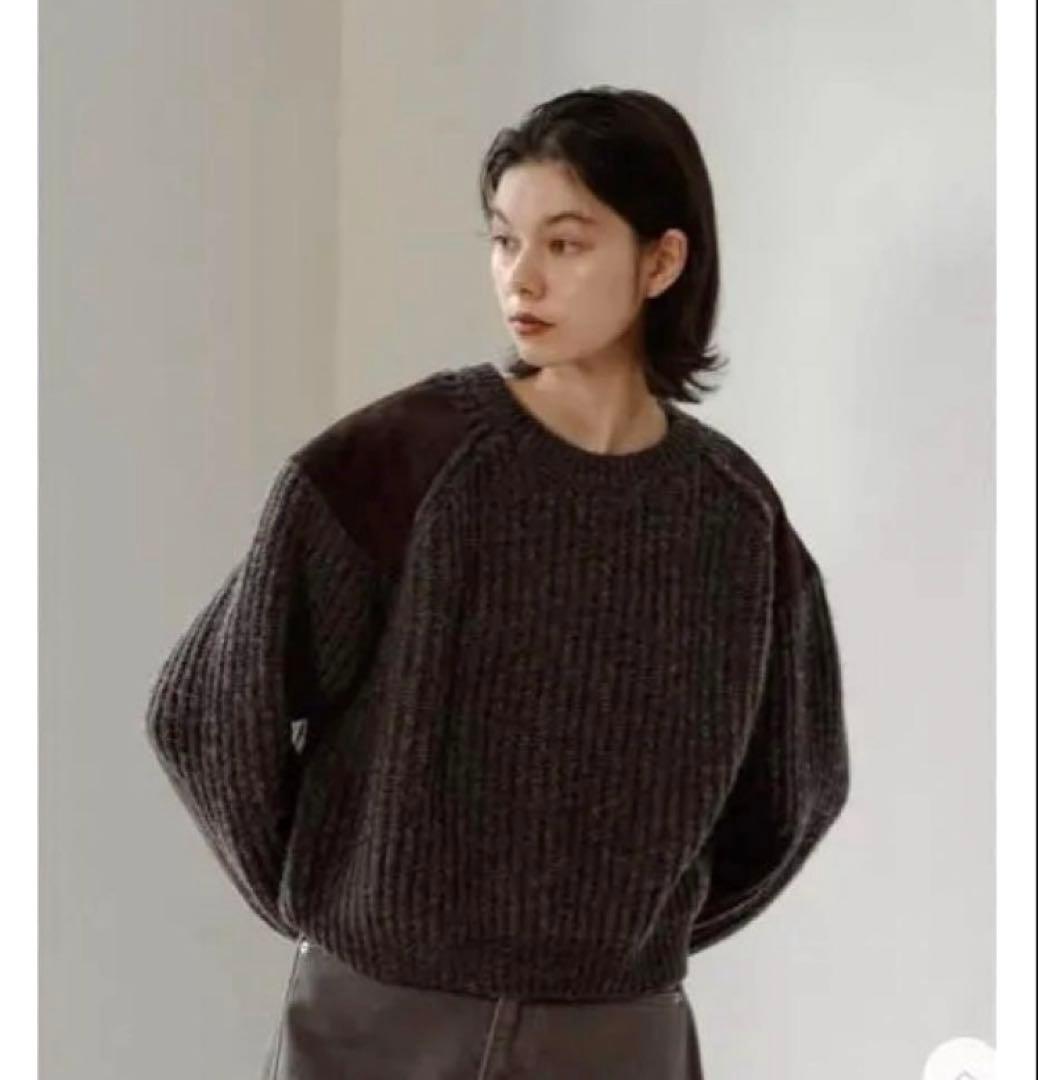 や*ち様 nokcha vintage like accent knit BRO