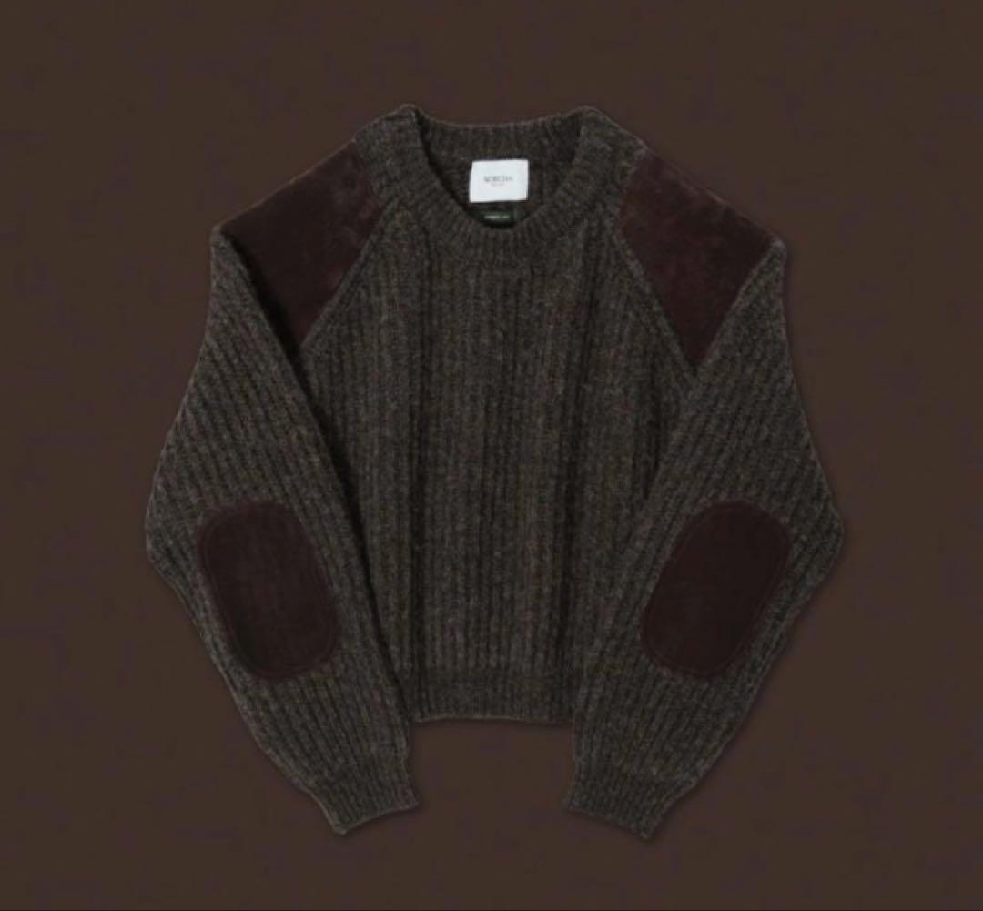 や*ち様 nokcha vintage like accent knit BRO