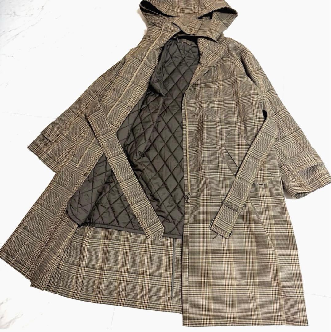 【未使用】完売品✨️アルアバイル ライナー付き チェック フード コート 3way