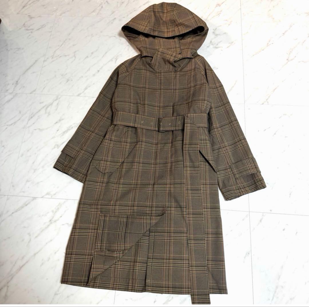 【未使用】完売品✨️アルアバイル ライナー付き チェック フード コート 3way
