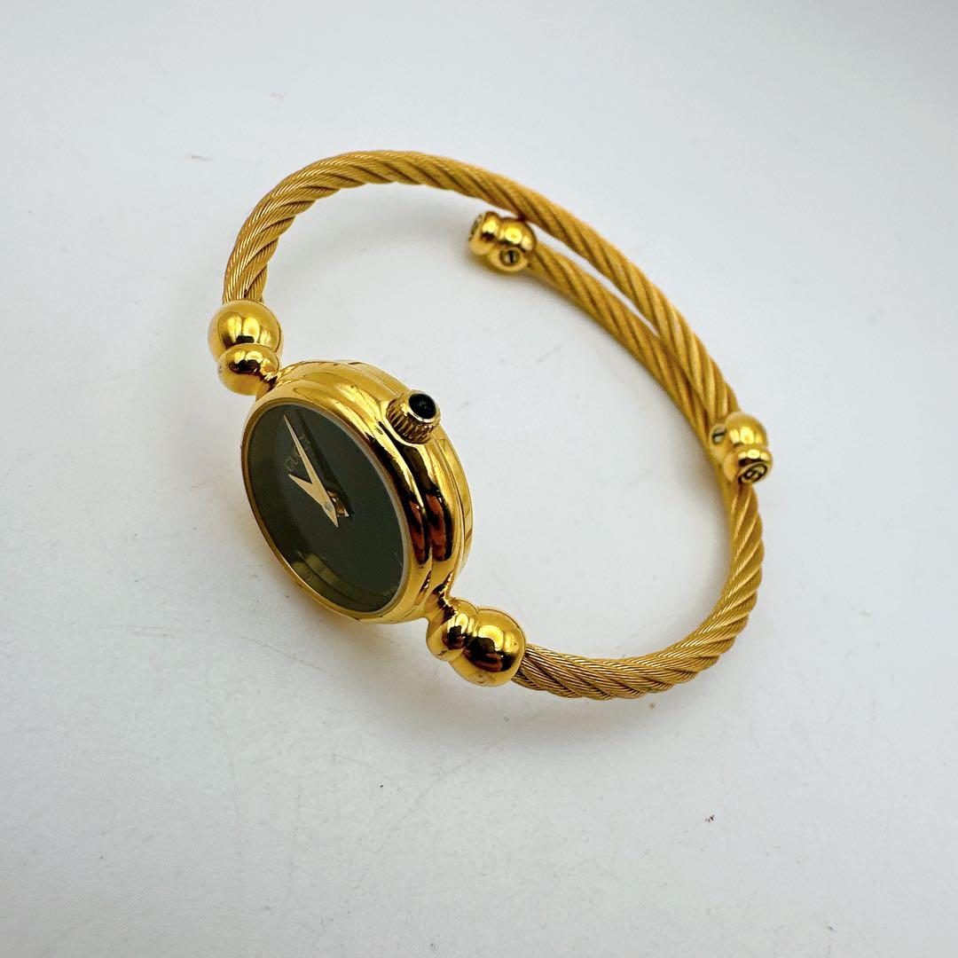 美品 稼動品 箱付き レディース腕時計 GUCCI グッチ ゴールド バングル