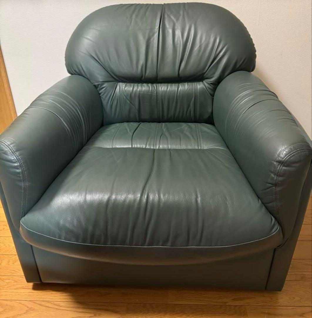 カリモク　チターノ　レザー1人掛けソファー