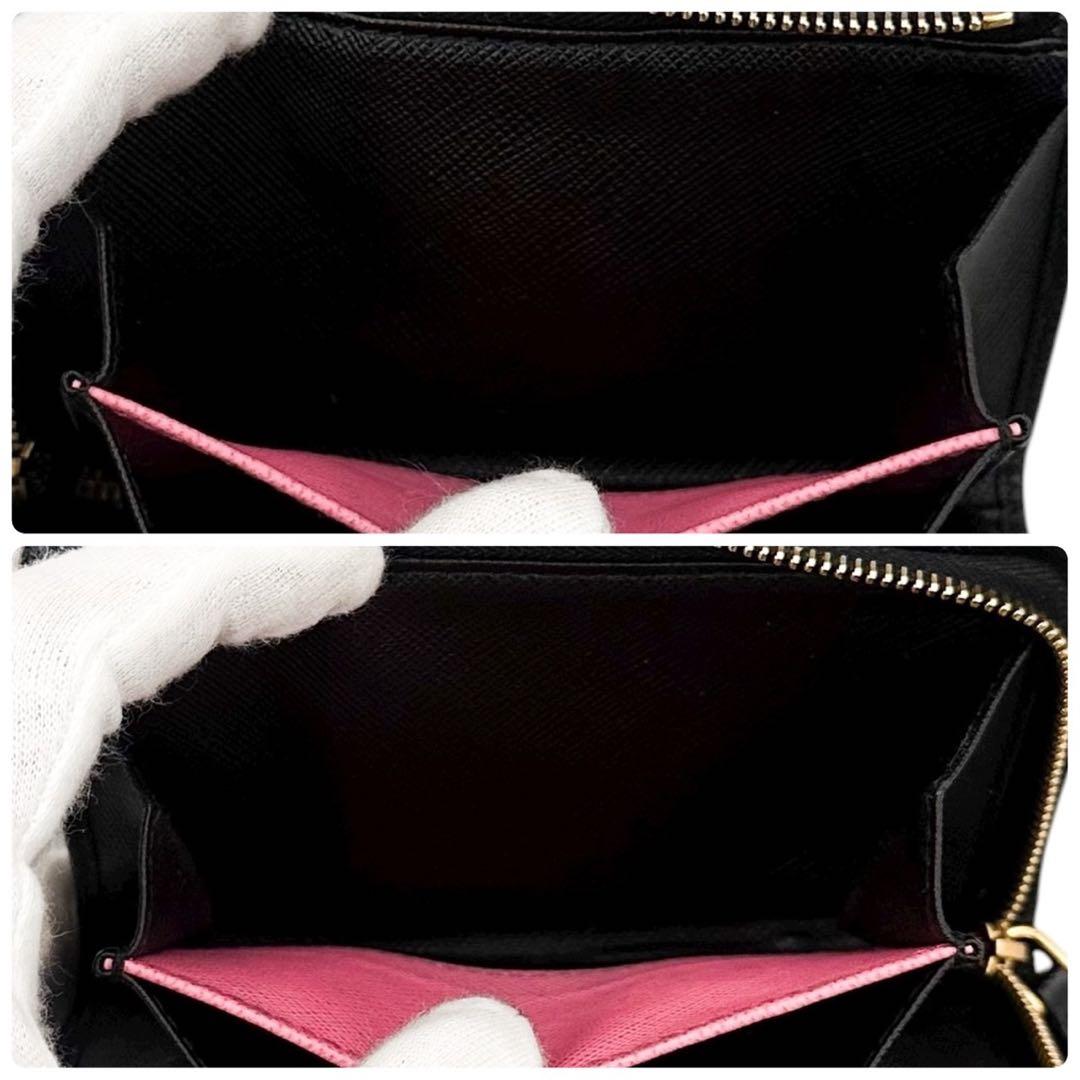 美品 プラダ サフィアーノ 二つ折り財布 小銭入れ  カード コンパクト