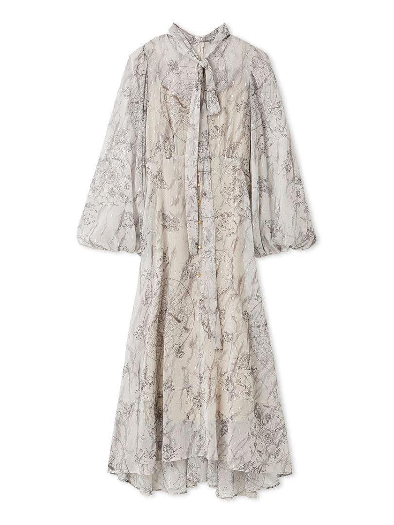 フレイアイディー　ホロスコーププリントリボンタイワンピース　サイズ1　LBEG