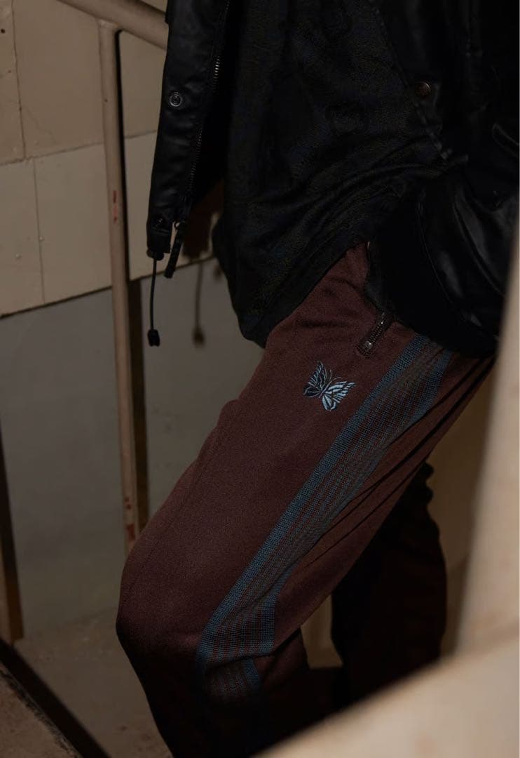 【未使用】NEEDLES 別注ナロートラックパンツ LQ447 BROWN S