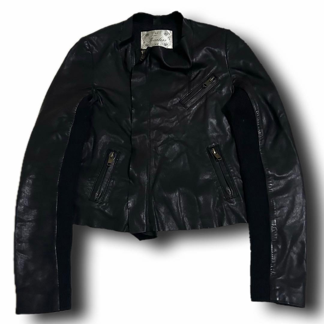 ジャケット・アウター 00s Fearless Drape Leather Jacket y2k
