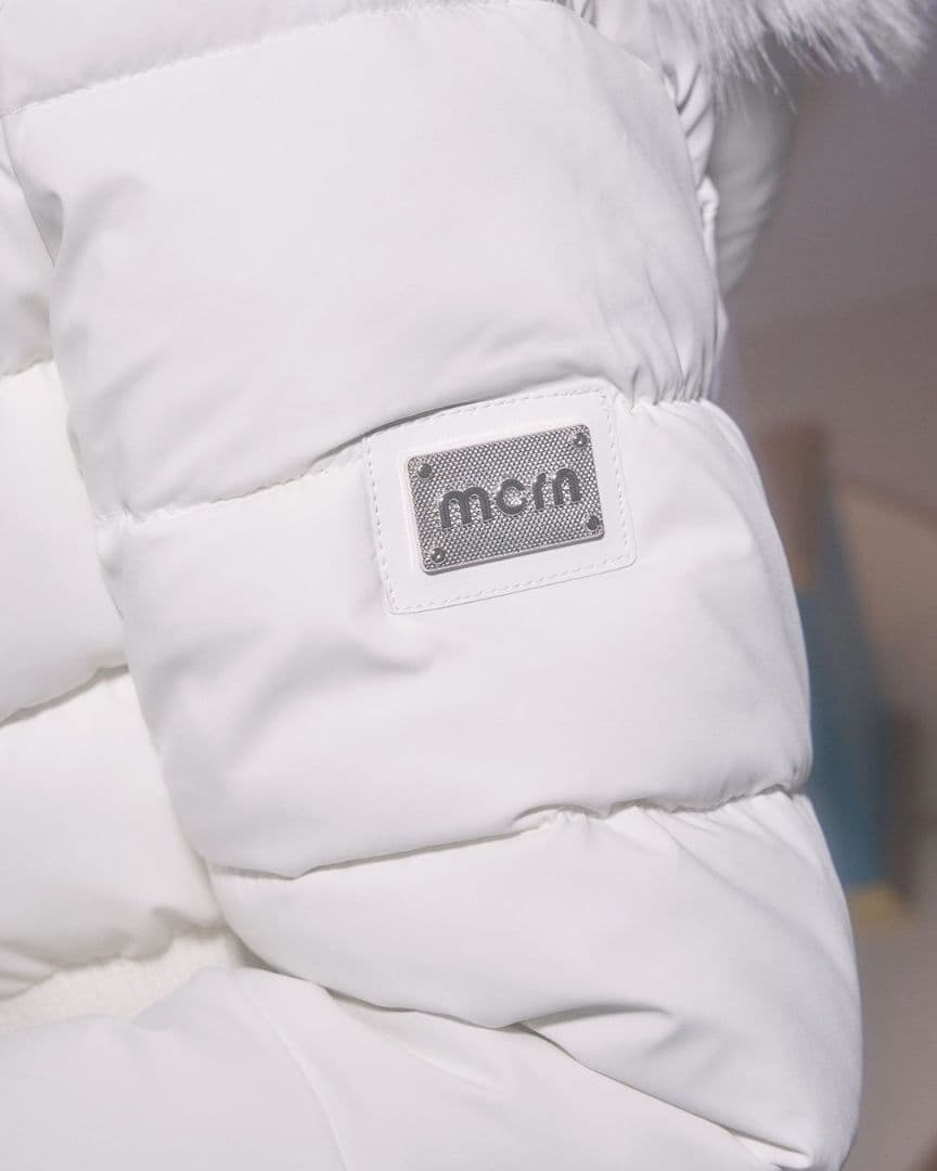 ミシェルマカロン　美くびれフェイクファーダウンコート　フリーサイズ　ホワイト