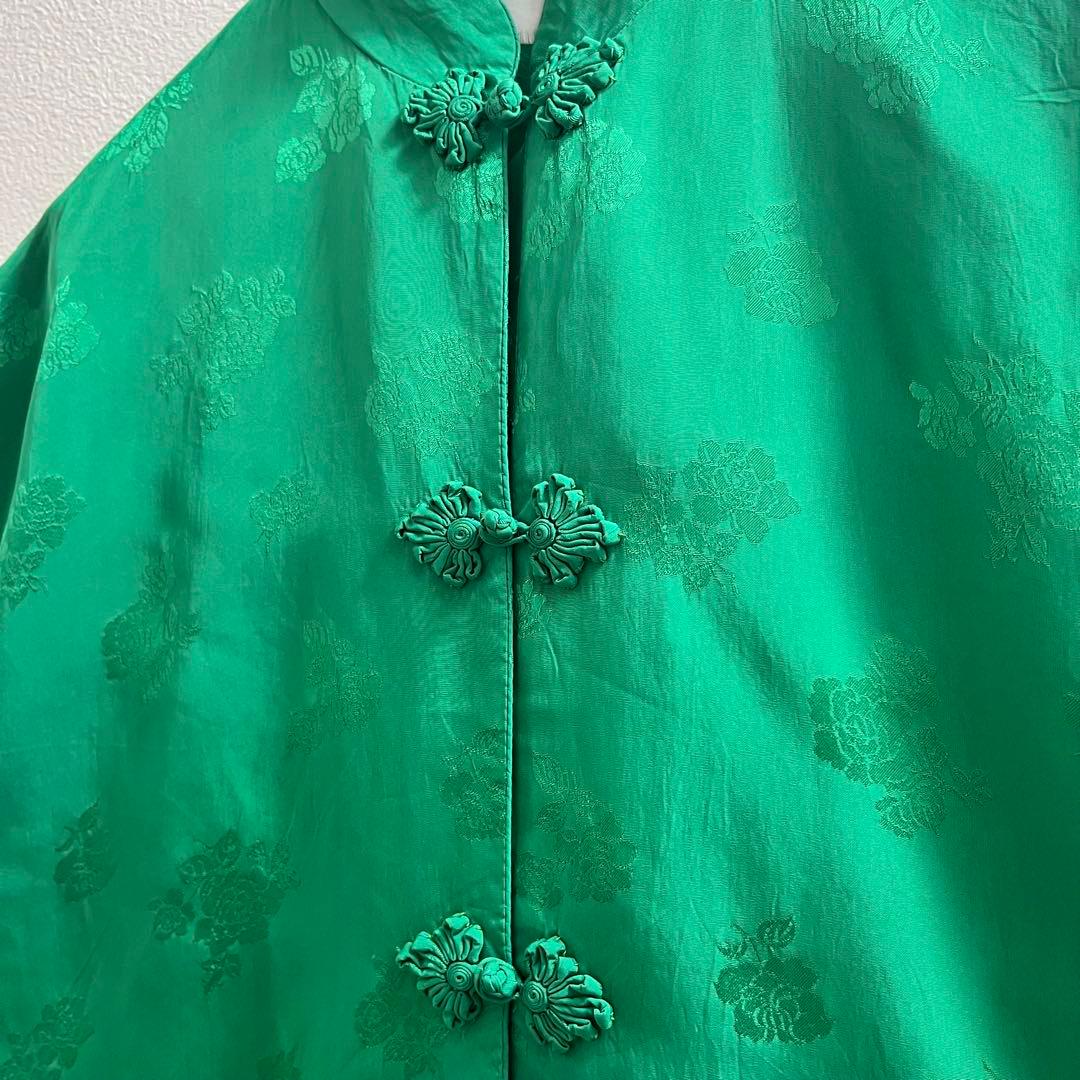 .ヴィンテージ 80s USA レーヨン チャイナシャツ ブラウス ビンテージ