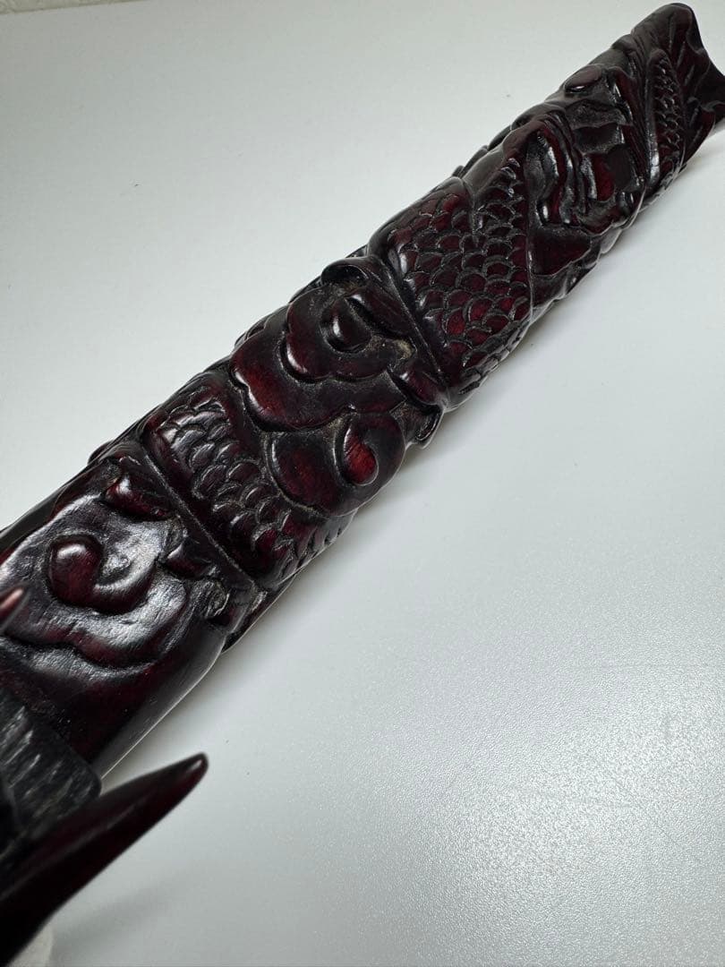 漆器 箸箱 喰籠 黒檀 龍 木彫 夫婦箸入れ 骨董 アンティーク