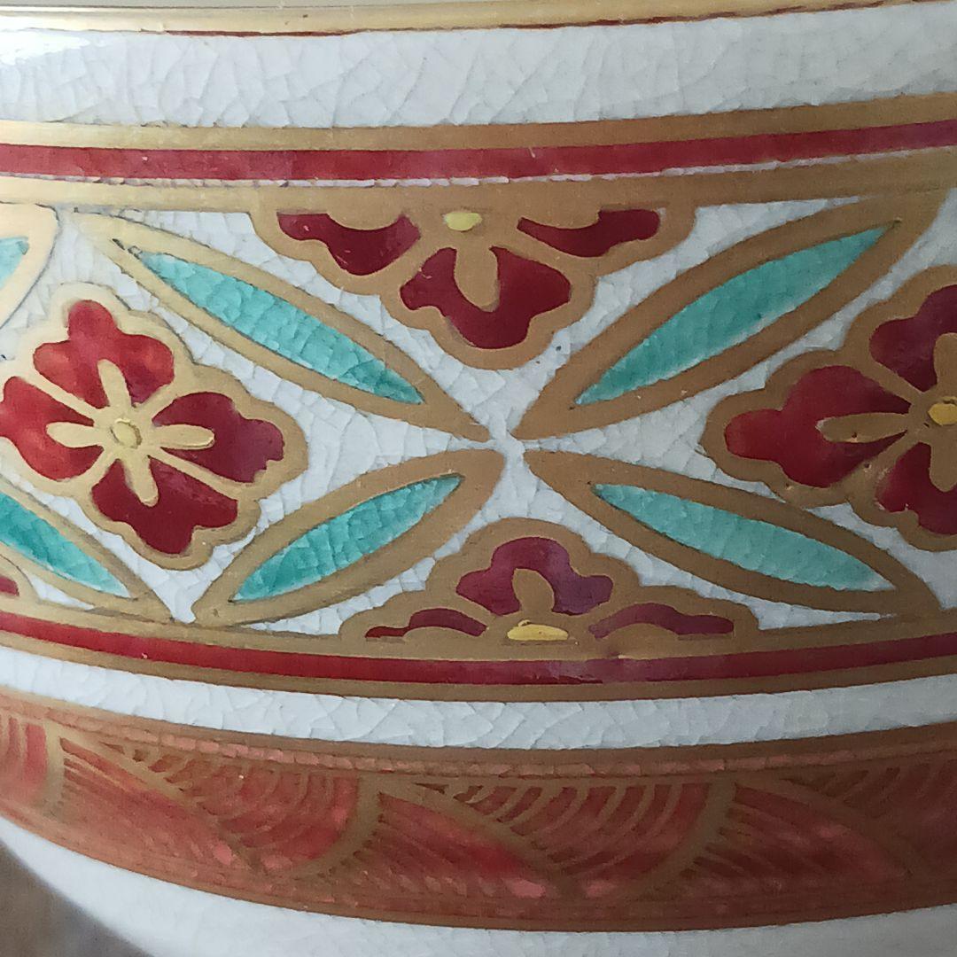 ✨京焼【色絵仁清錦手画　茶碗】清閑寺窯　祥平 共箱付