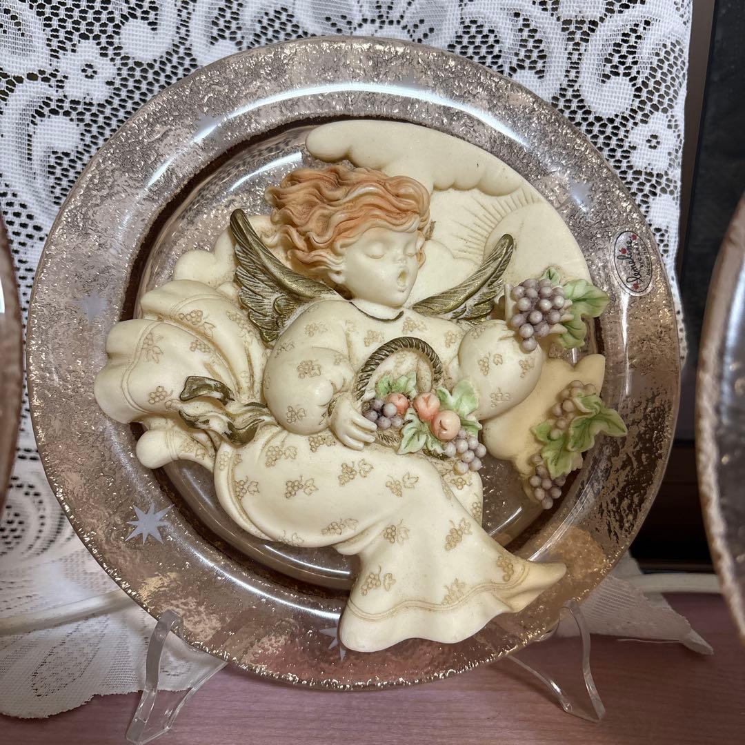 イタリア製 デザインプレート 飾り皿4枚セット アンティーク調