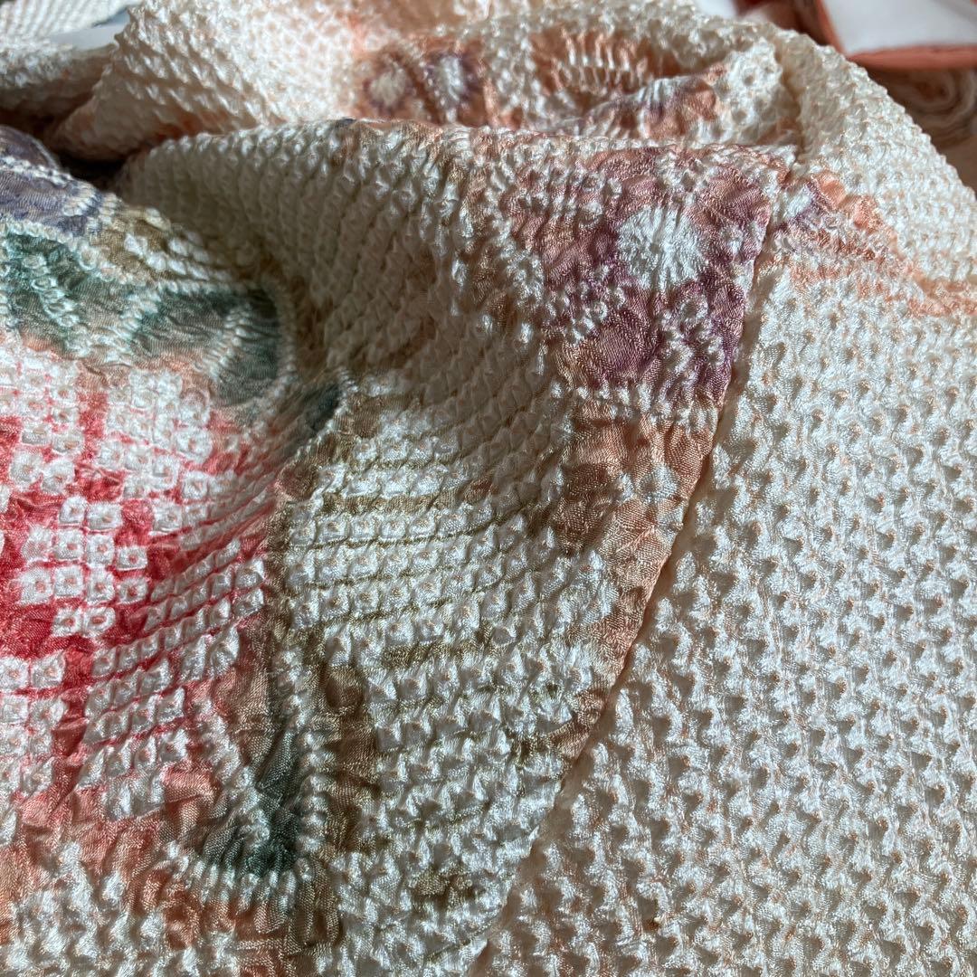 あかわか様 藤娘きぬたや　総絞り　正絹　着物　正絹長襦袢