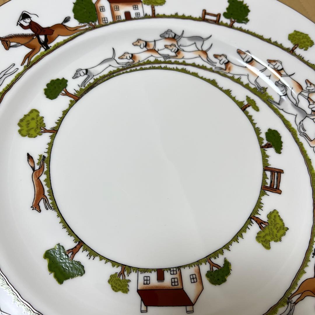 る*う様 美品‼︎WEDGEWOOD ハンティングシーン 大皿2枚組[廃盤希少]